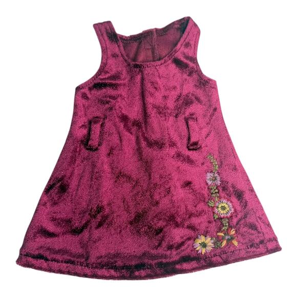 American Girl Julie Christmas Dress Cranberry Red Crushed Velvet Jumper No Belt - Picture 5 of 5
